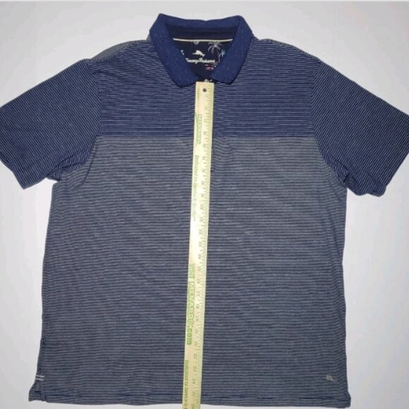 Tommy Bahama Mens Blue And White Striped Short Sleeve Polo Size XXL - Picture 10 of 11